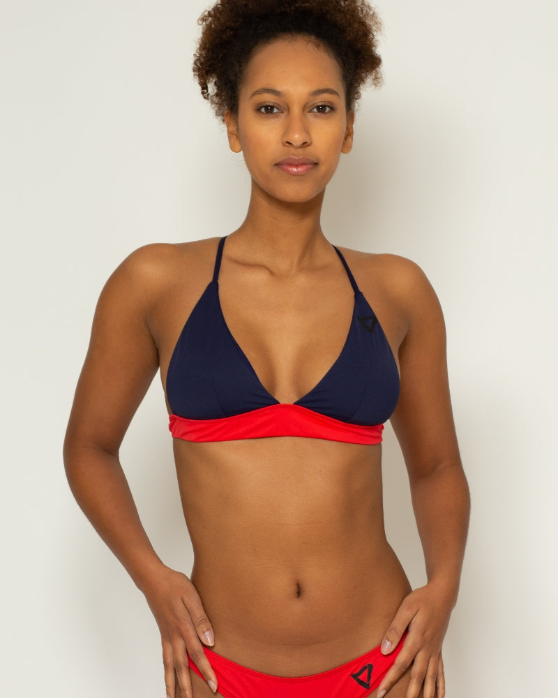 Bikini-Top Cadiz, blau/korall - Crystal Flow