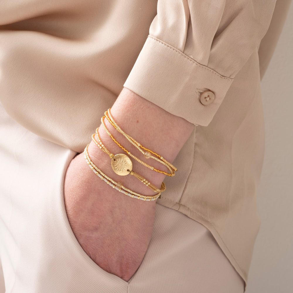 Glitter Citrin Gold Armband