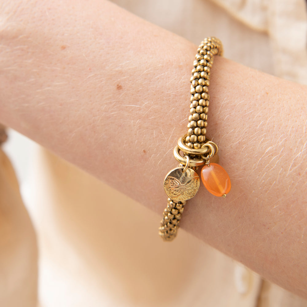 Jacky Karneol Schmetterling Gold Armband