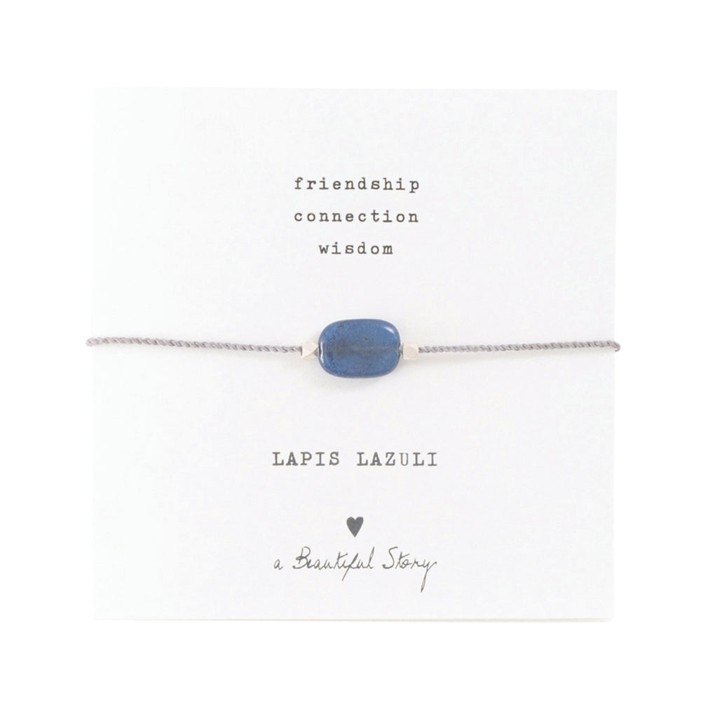 Edelsteinkarte Lapislazuli Silber Armband