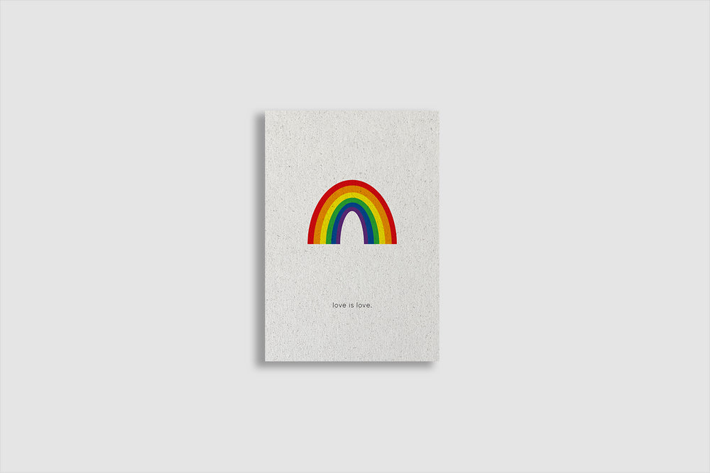 Postkarte - love is love - Regenbogen