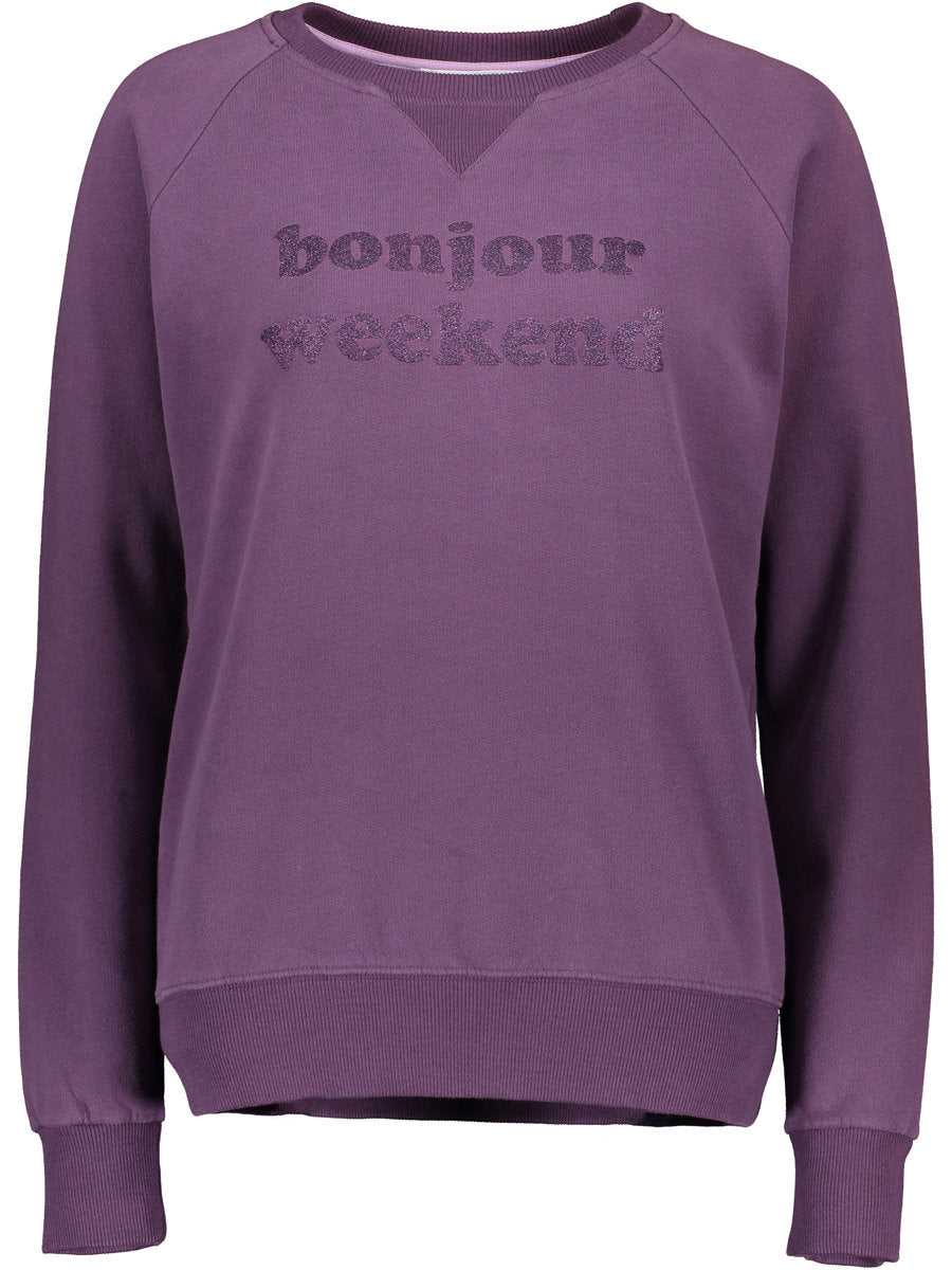 Another Brand - Sweatshirt bonjour weekend glitter