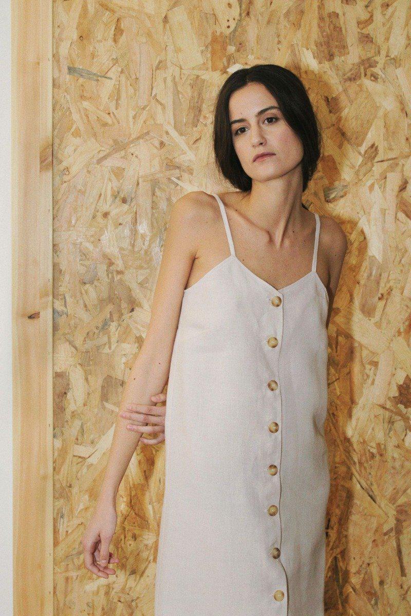 Binidali Cemento Kleid - weiß-Kleider-SUNAD-XS-jesango - Fair Fashion- nachhaltig- faire Mode- Klamotten- Frauen- Damen Klamotten