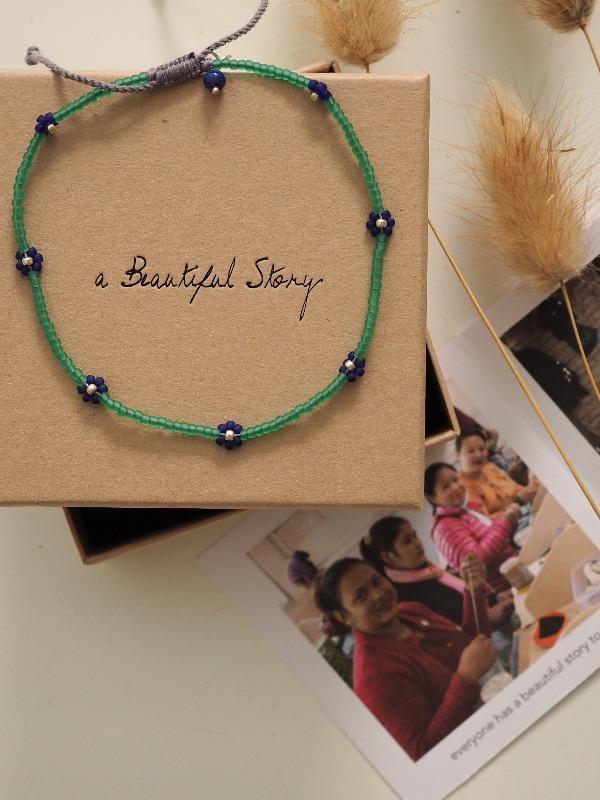 Daisy Lapislazuli Silber Fußkettchen-Fußschmuck-A Beautiful Story-jesango - Fair Fashion nachhaltige Mode Fairtrade jesango