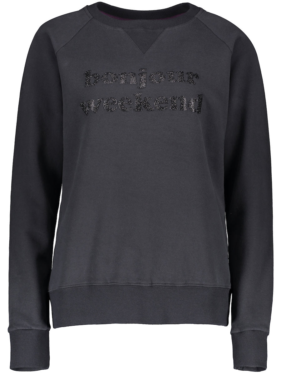 Another Brand - Sweatshirt bonjour weekend glitter